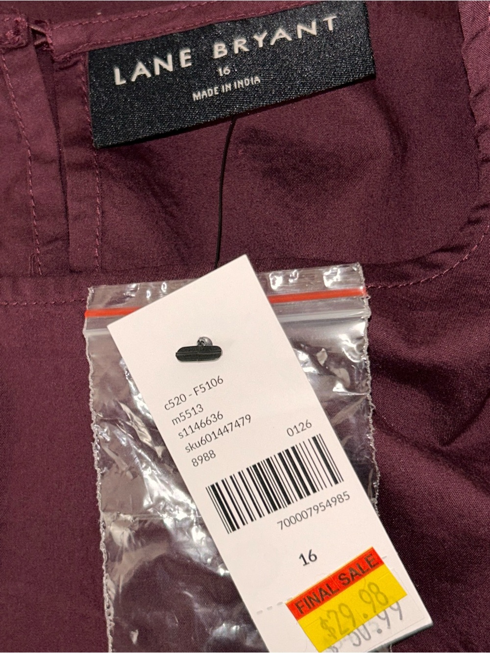Lane Bryant Deep Plum Eyelet Short Sleeve Tunic - Picture 3 of 4